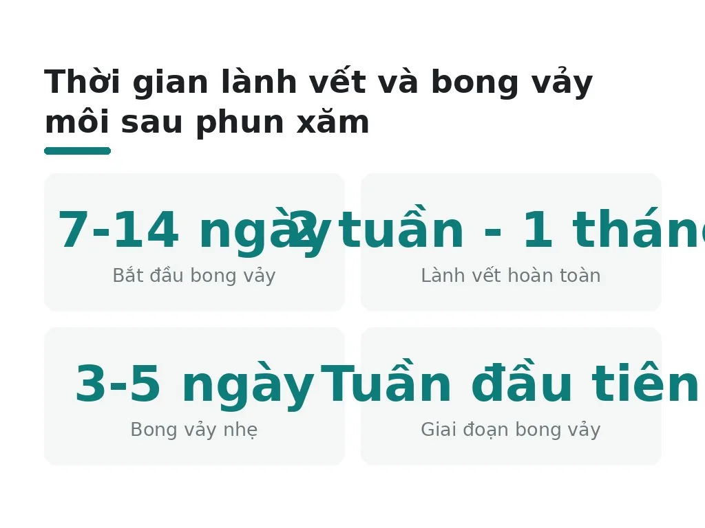 Thời gian lành vết và bong vảy môi sau phun xăm