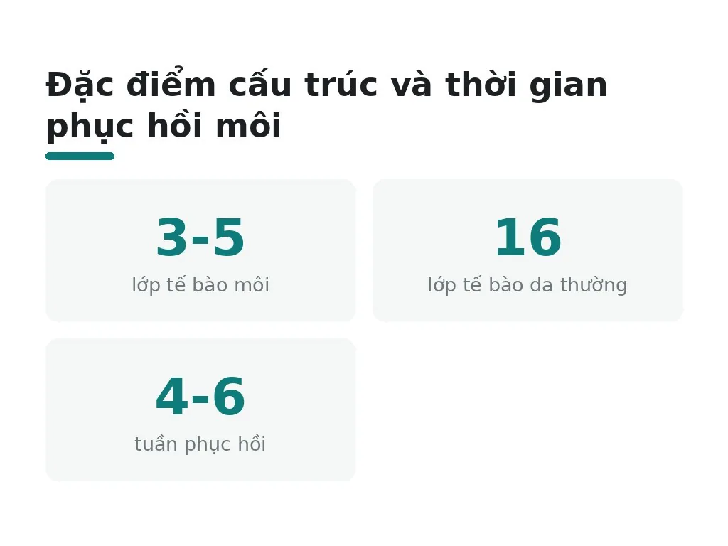 Đặc điểm cấu trúc và thời gian phục hồi môi