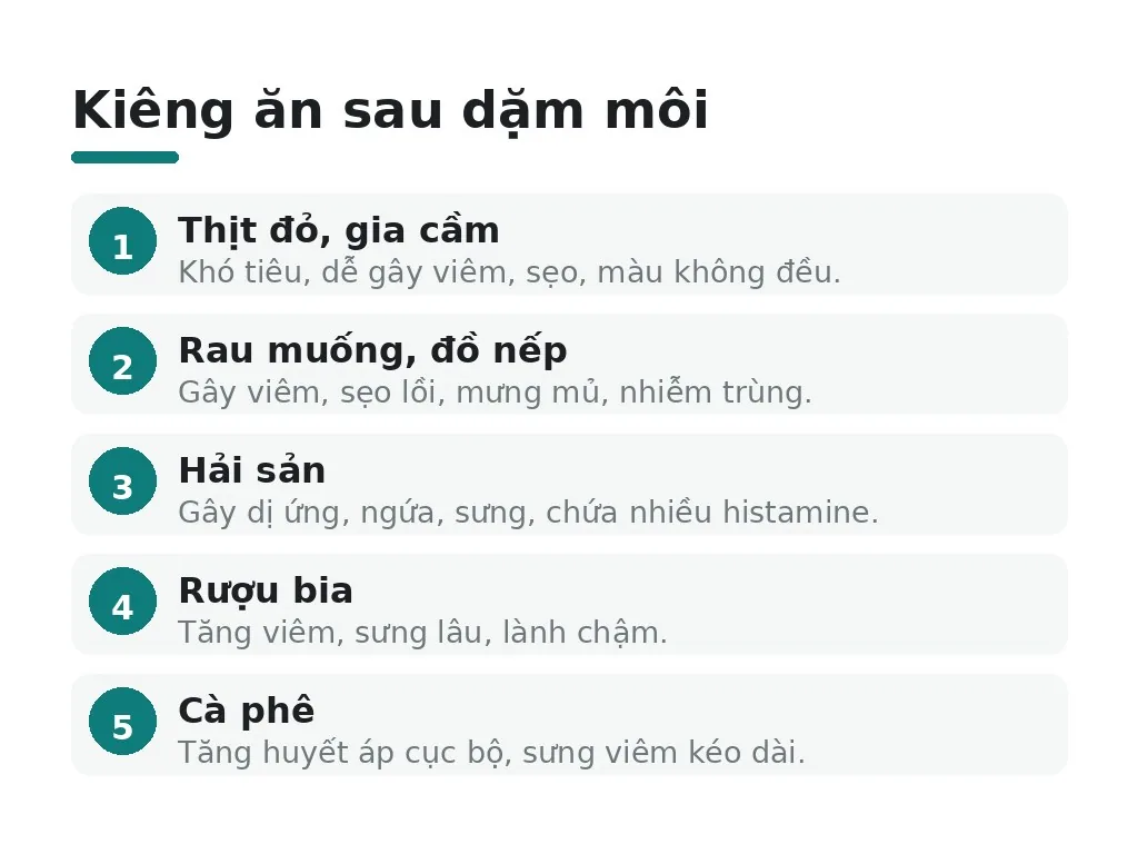 Sau dặm lại môi tuyệt đối không được ăn gì?