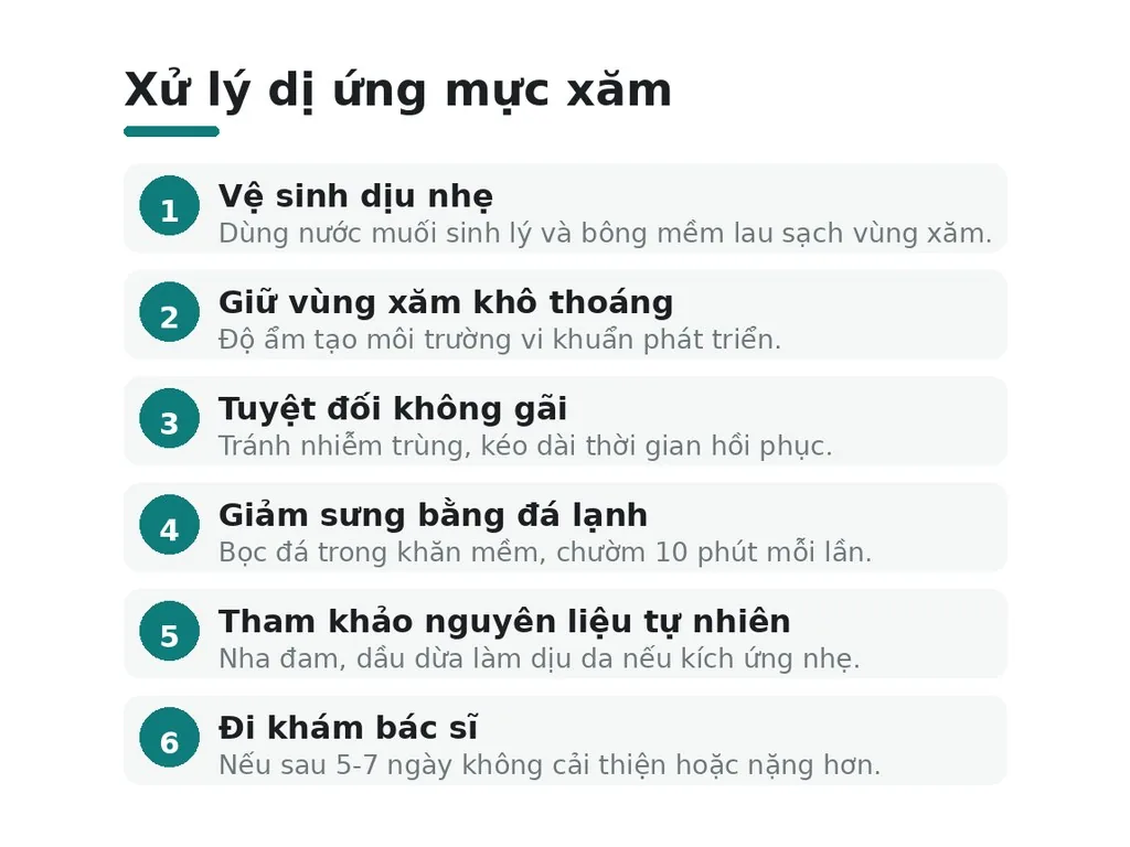 Cách xử lý dị ứng mực xăm đúng cách