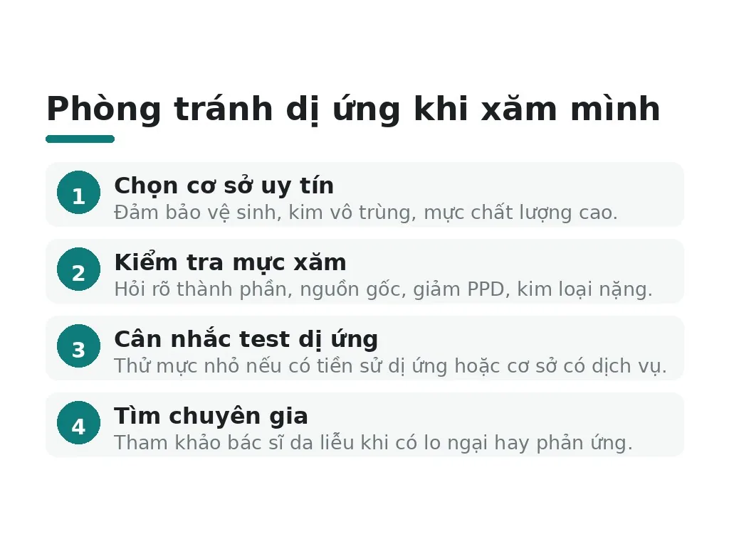 Cách phòng tránh dị ứng khi xăm mình