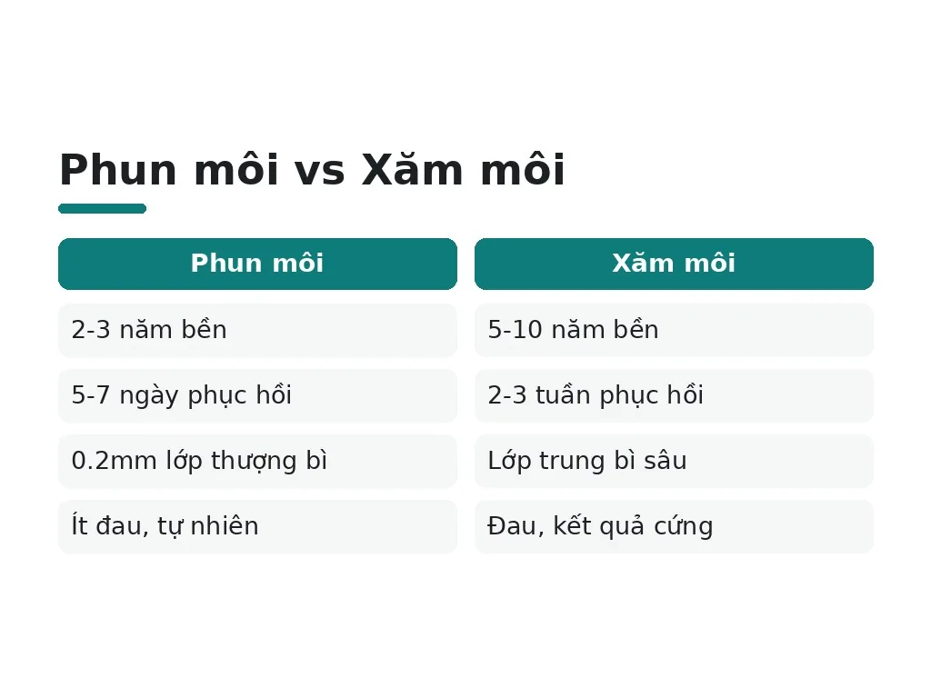 Hiểu lầm phổ biến về phun và xăm môi