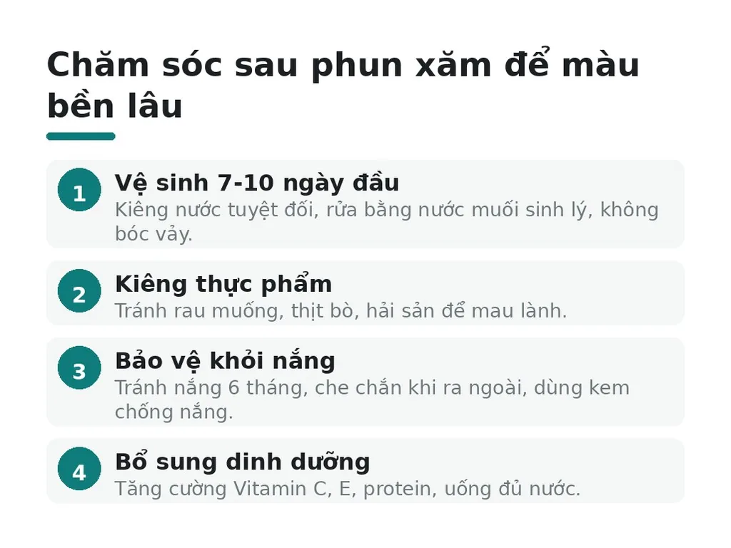 Cách chăm sóc phun xăm để màu bền lâu