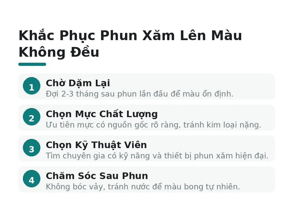 Cách khắc phục phun xăm bị lên màu không đều