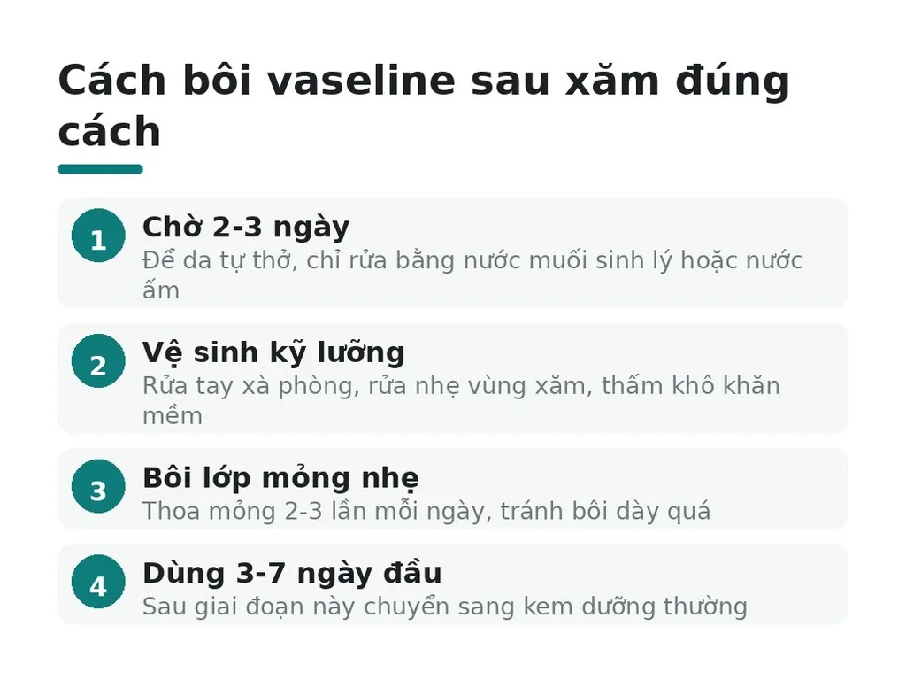 Cách bôi vaseline đúng sau khi xăm?
