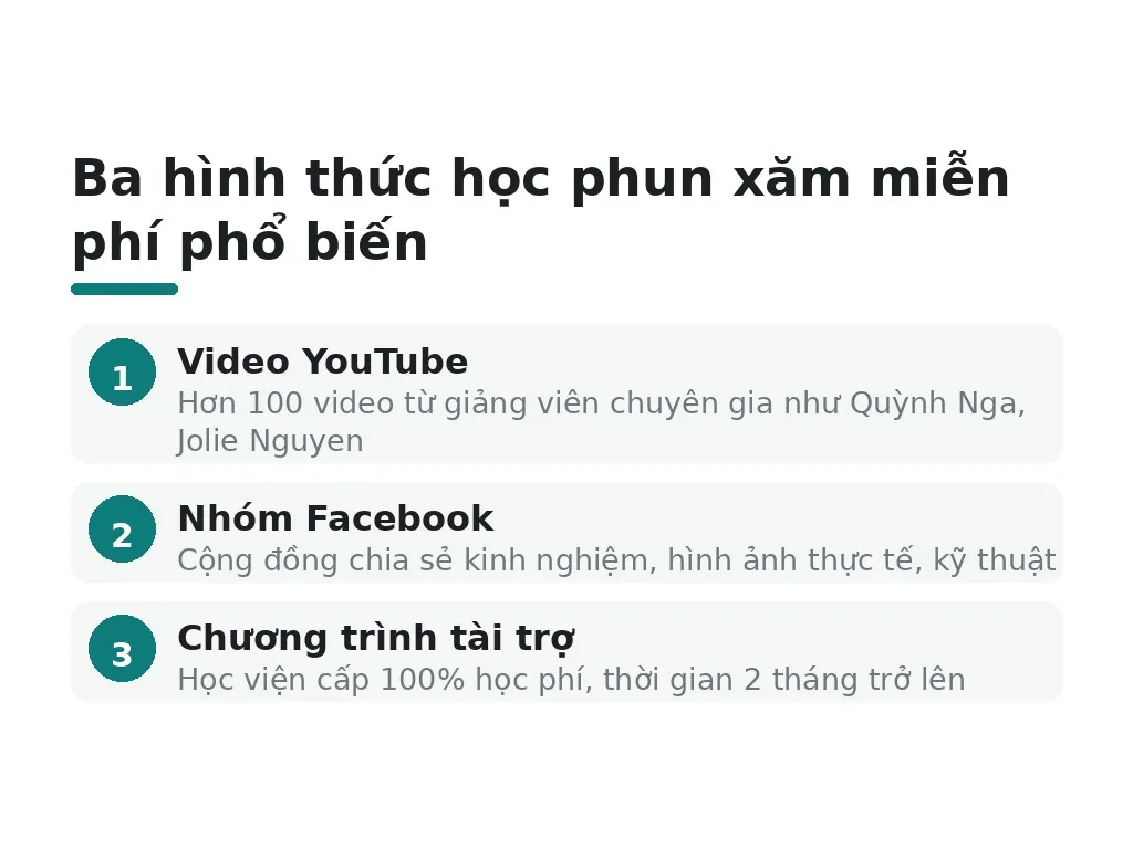 Có thực sự dạy phun xăm miễn phí không?