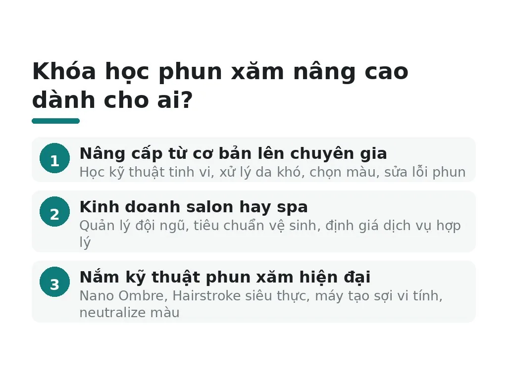 Khóa học phun xăm nâng cao dành cho ai?