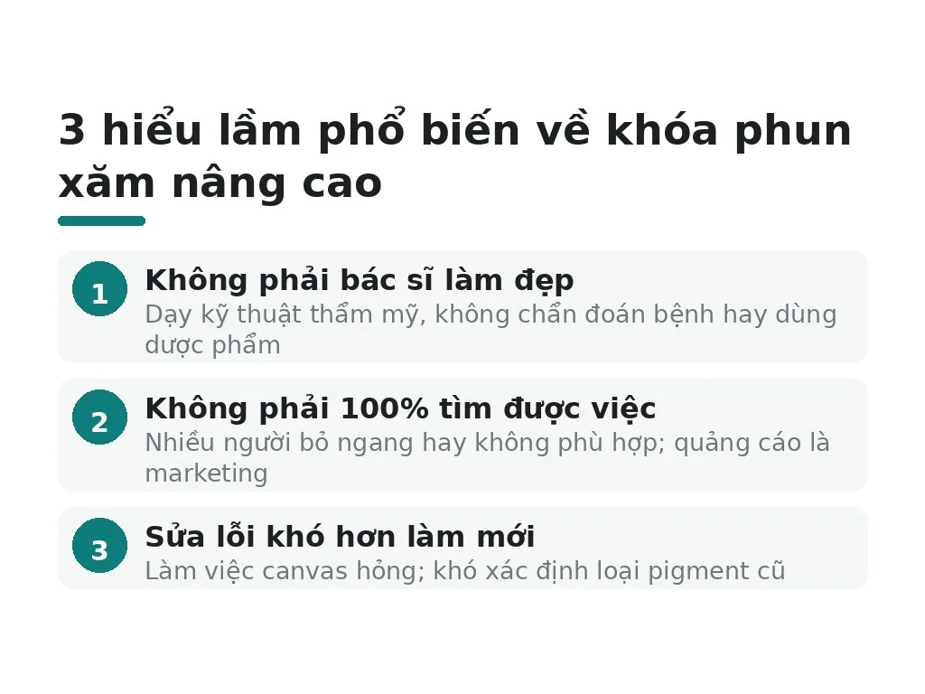 Những hiểu lầm phổ biến khi học phun xăm nâng cao là gì?