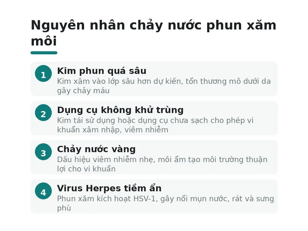 Tại sao chảy nước khi phun xăm môi?