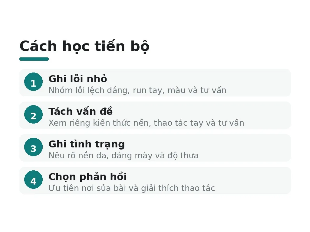 Nên học cách vẽ chân mày phẩy sợi như thế nào để tiến bộ?