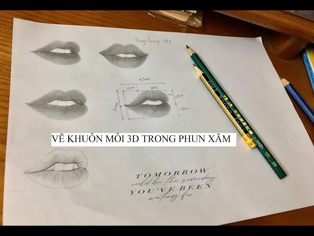cách vẽ môi phun xăm