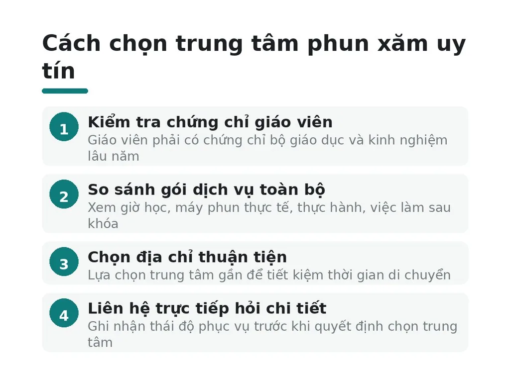 Cách chọn trung tâm dạy phun xăm uy tín và chất lượng?