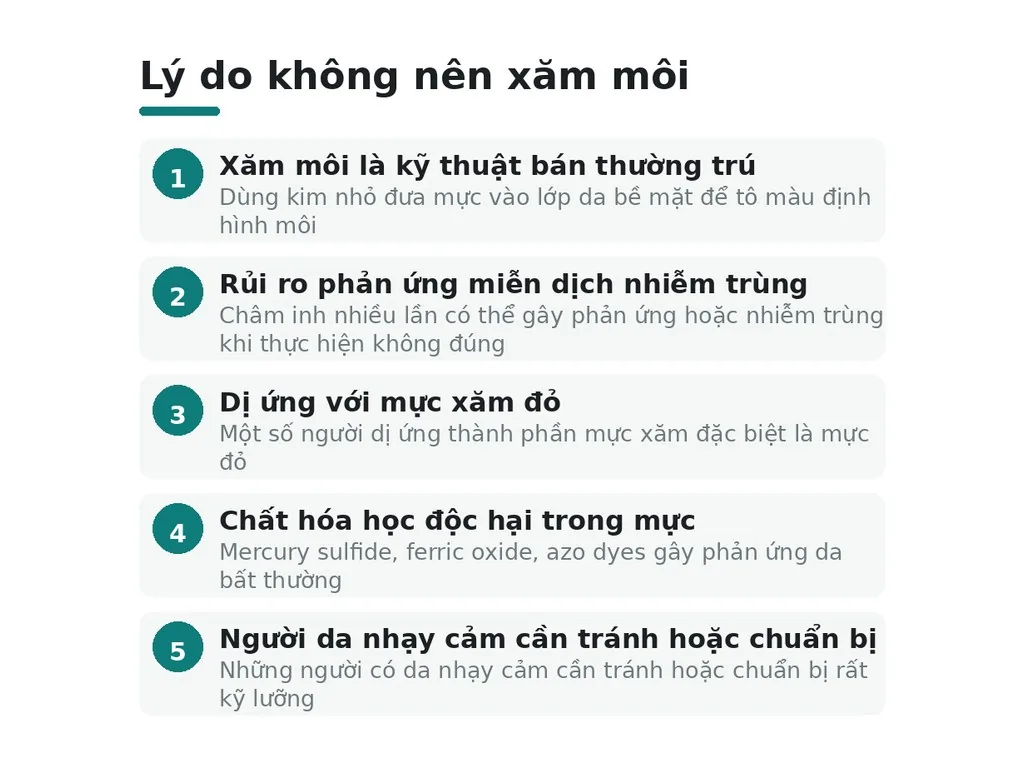 Tại sao có người không nên xăm môi?