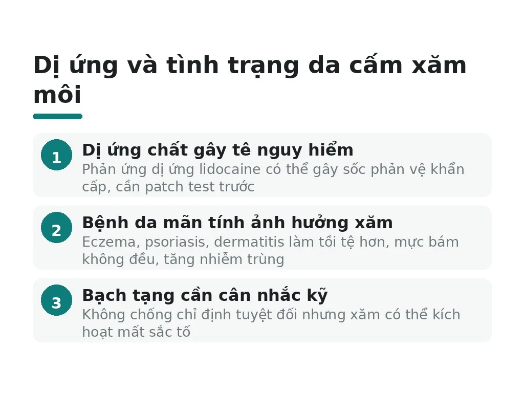 Dị ứng và tình trạng da cấm xăm môi
